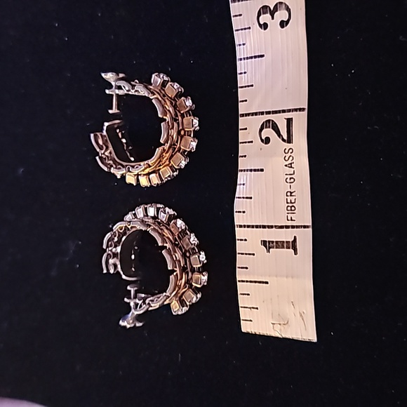 Vintage Gold Plated and Rhinestone Screw On Earrings🍀13 - Picture 3 of 4